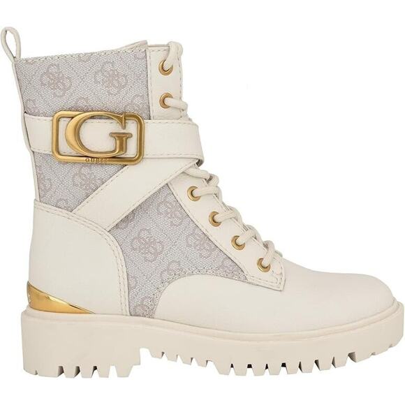 Guess Women's Orana Combat & Lace-up Boots, White Size 5.5M - Picture 6 of 6